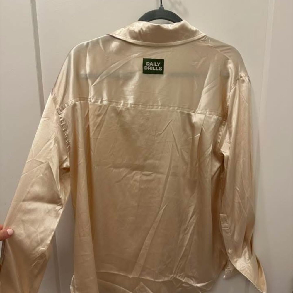 Daily Drills Cream Casual Button Down Shirt